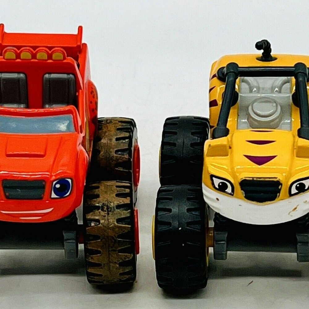 Blaze and the Monster Machines Stripes Mud Racing Blaze Die Cast Truck Lot Of 2โ